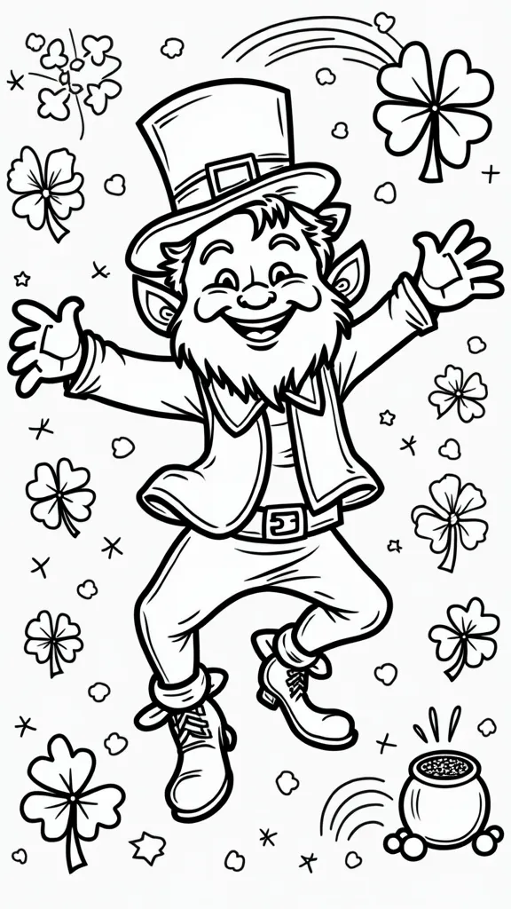 st patrick’s day leprechaun coloring pages